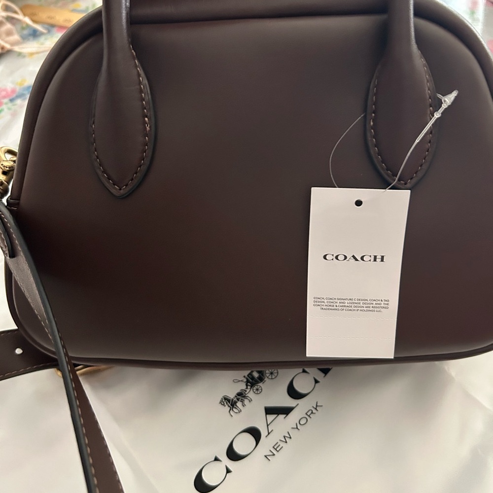 Coach Dark Brown Leather Satchel - Picture 3 of 8